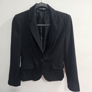 Express women's blazer black tailored lined size 4 business pockets